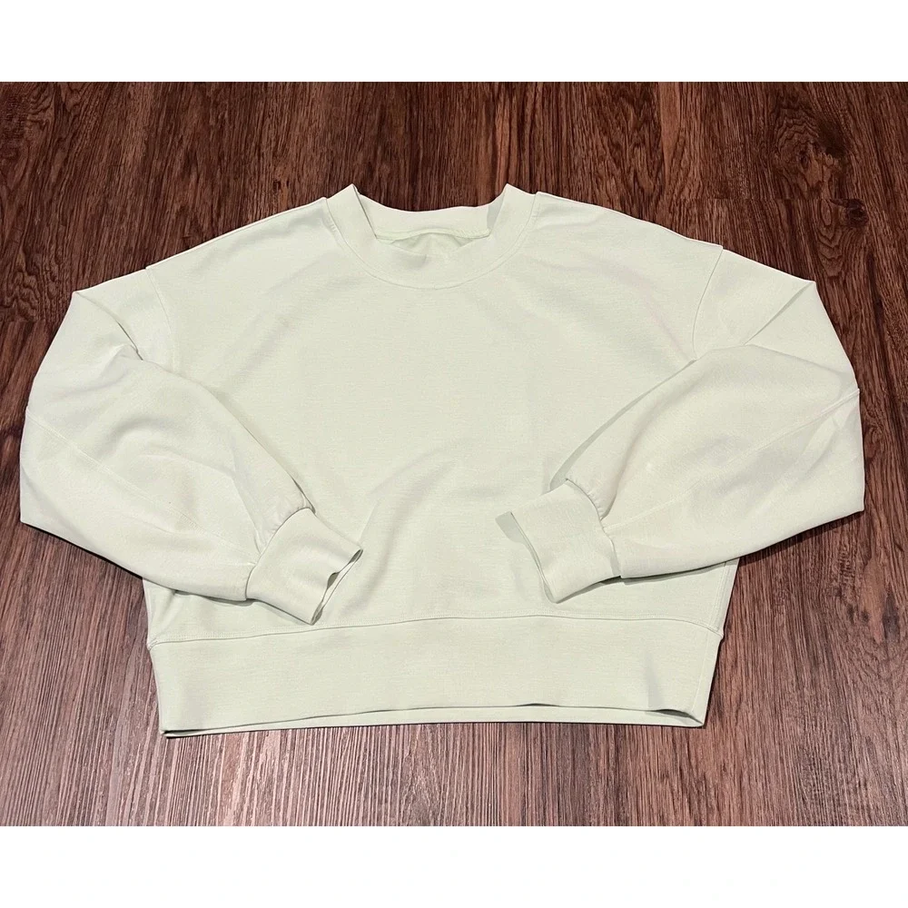Lululemon Perfectly Oversized Crewneck Pullover Mint Green Sweatshirt Women